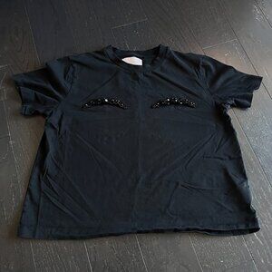 SIMONE ROCHA X H&amp;M APPLIQUED black TSHIRT WITH BEADS SIZE Medium limited